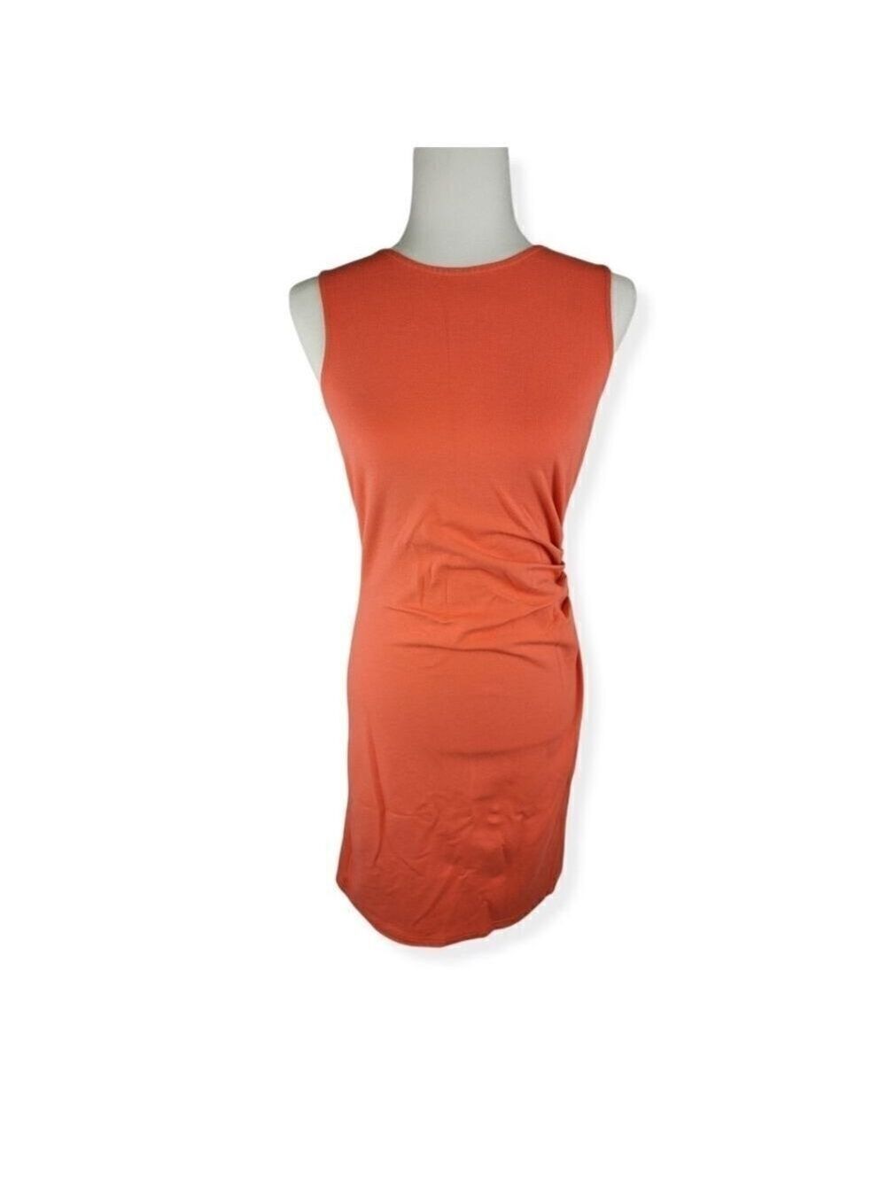 Kenneth Cole Orange Dress with exposed zipper and side Ruching Size 6